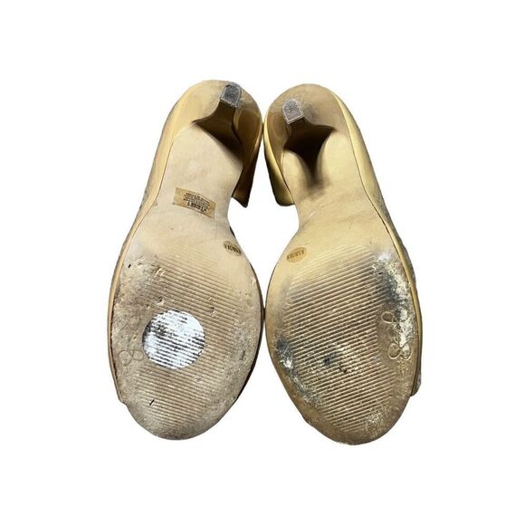 Jessica Simpson Acadia Cognac Patent Leather Peep Toe Pump Size 8.5 - Picture 5 of 6